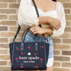 Kate Spade Tote Crossbody Denim Blue Multi